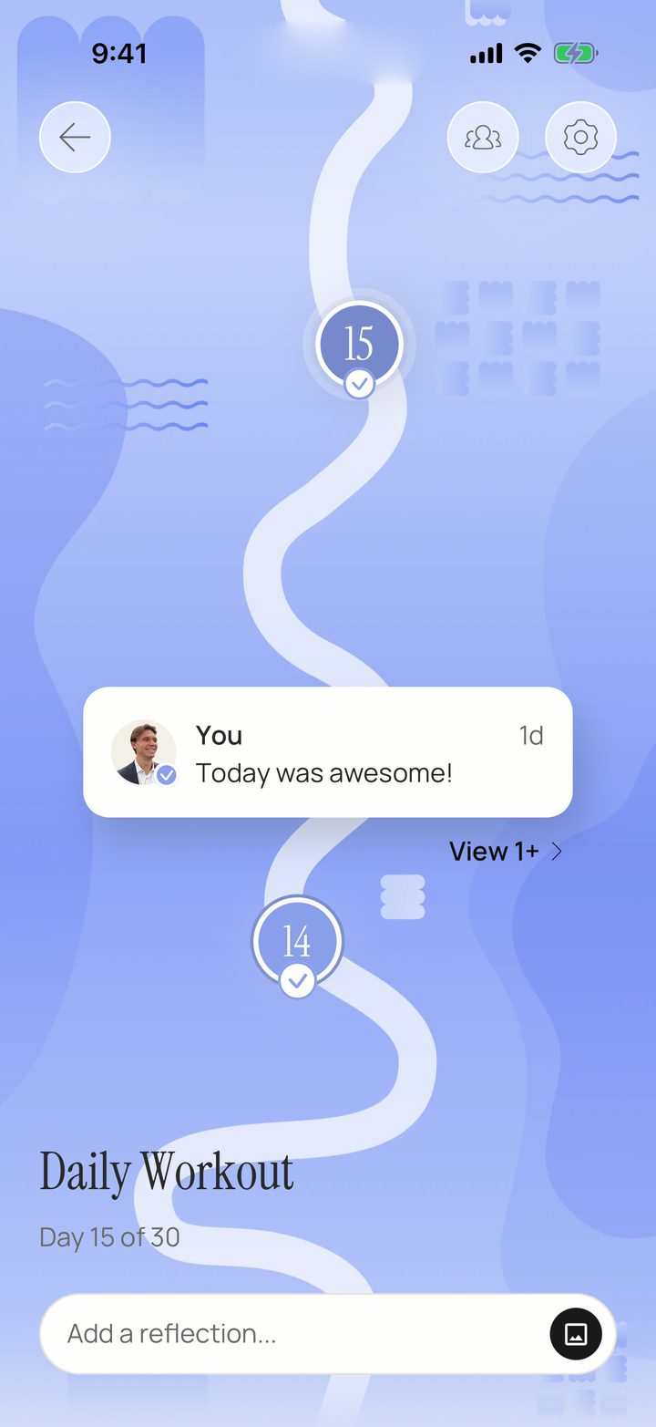 A Daily Workout roadmap in the Healthy family with a friend check-in